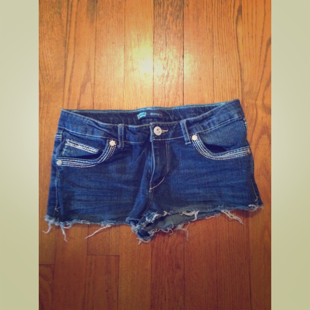 Levi cutoff shorts.